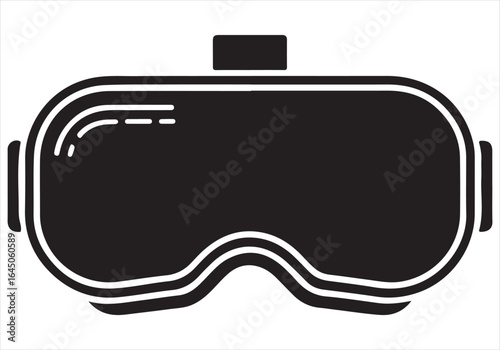 Modern Black VR Goggles Icon Design – Virtual Reality Headset Silhouette