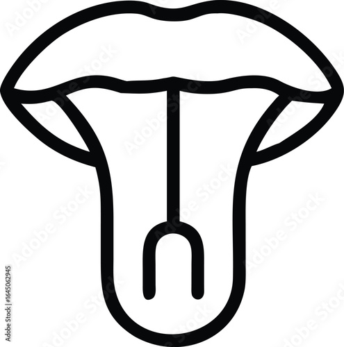 Thin line tongue depressor icon silhouette isolated on white background
