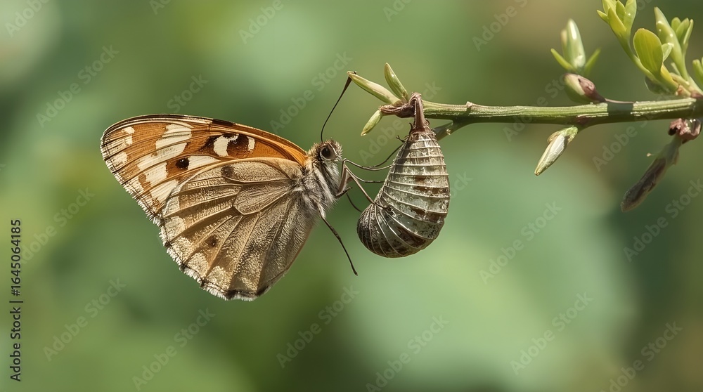 Fototapeta premium Butterfly Emerging from Chrysalis