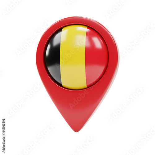 Free Download Belgium Location Pin Icon with National Flag On Transparent Background - GFXLoad