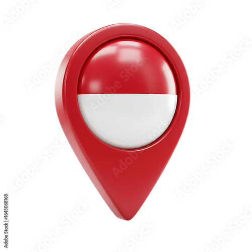 Free Download Red Location Marker with Indonesia National Flag On Isolated Transparent Background - GFXLoad