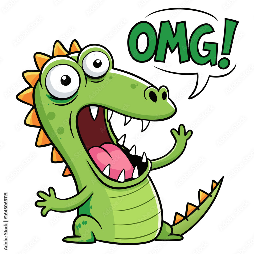 Fototapeta premium cartoon crocodile with a sign