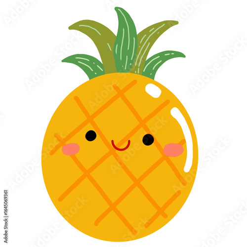 illustration of cute pineapple - fruit illustration