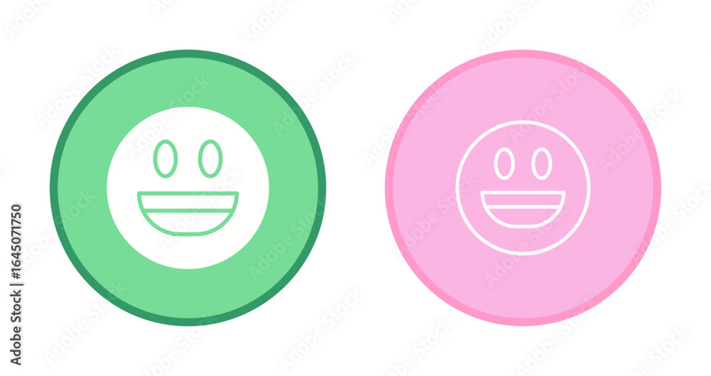Fototapeta premium Smiling Face with Open Mouth Icon Design