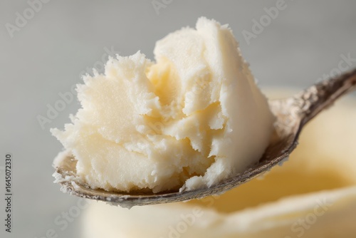 Smooth Macro of Beef Tallow Spoon