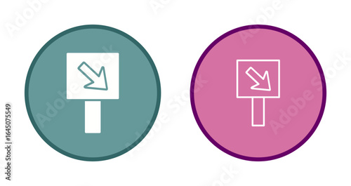 Diagonal Down Right Arrow Icon Design