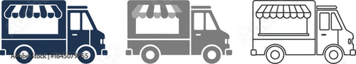 Versatile food truck icons for modern business branding and street food concepts