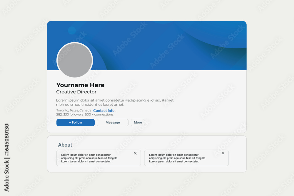 Linkedin banner mockup with simple cover, header template