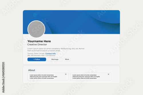 Linkedin banner mockup with simple cover, header template