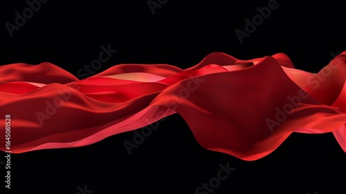 Flowing silk like fabric moving and billowing as if being blown in the wind. With alpha for easy drag and drop.