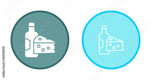 Wine and Cheese Icon Design
