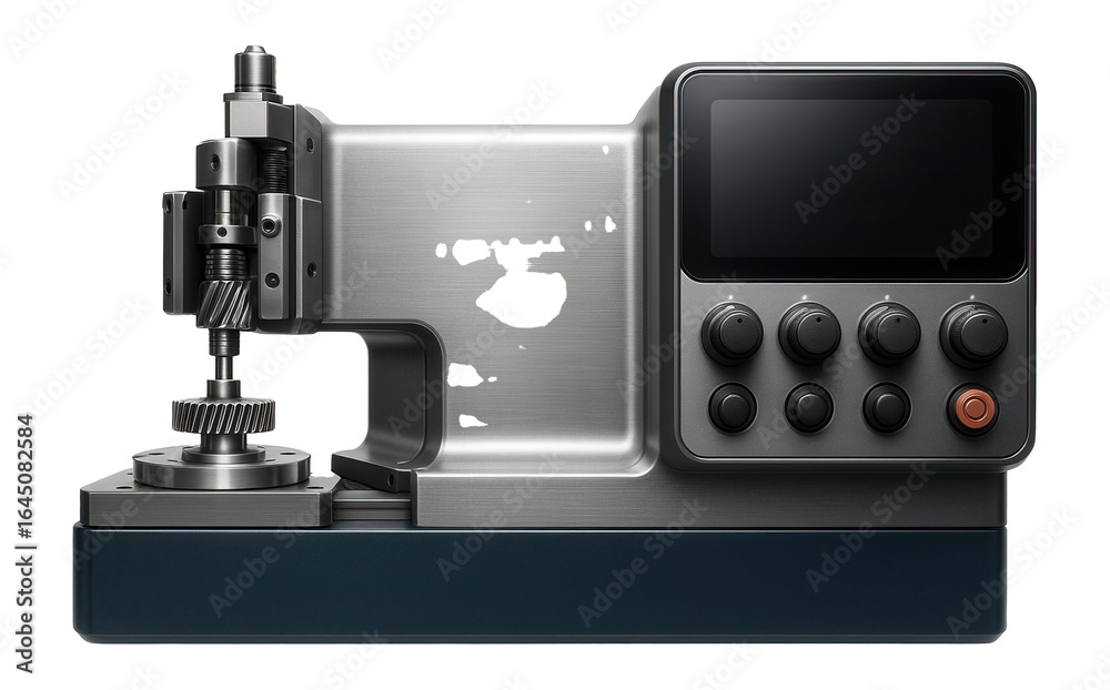 Fototapeta premium CNC gear shaping machine with a digital interface, ideal for a high-tech manufacturing facility.