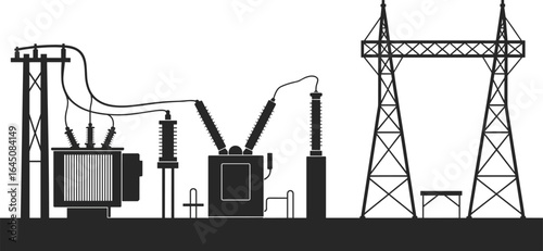 electricity, transformer, substation, power, circuit, energy, lines, tower, equipment, wires, silhouette, infrastructure, transmission, voltage, connection