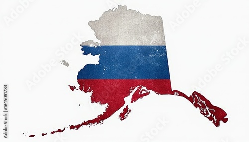 Alaska shaped like Russia's flag, representing partnership and historical connections