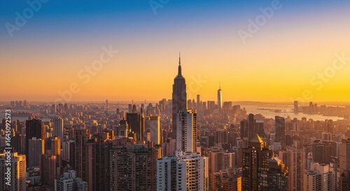 Cityscape at Golden Hour View of Buildings and Skyline