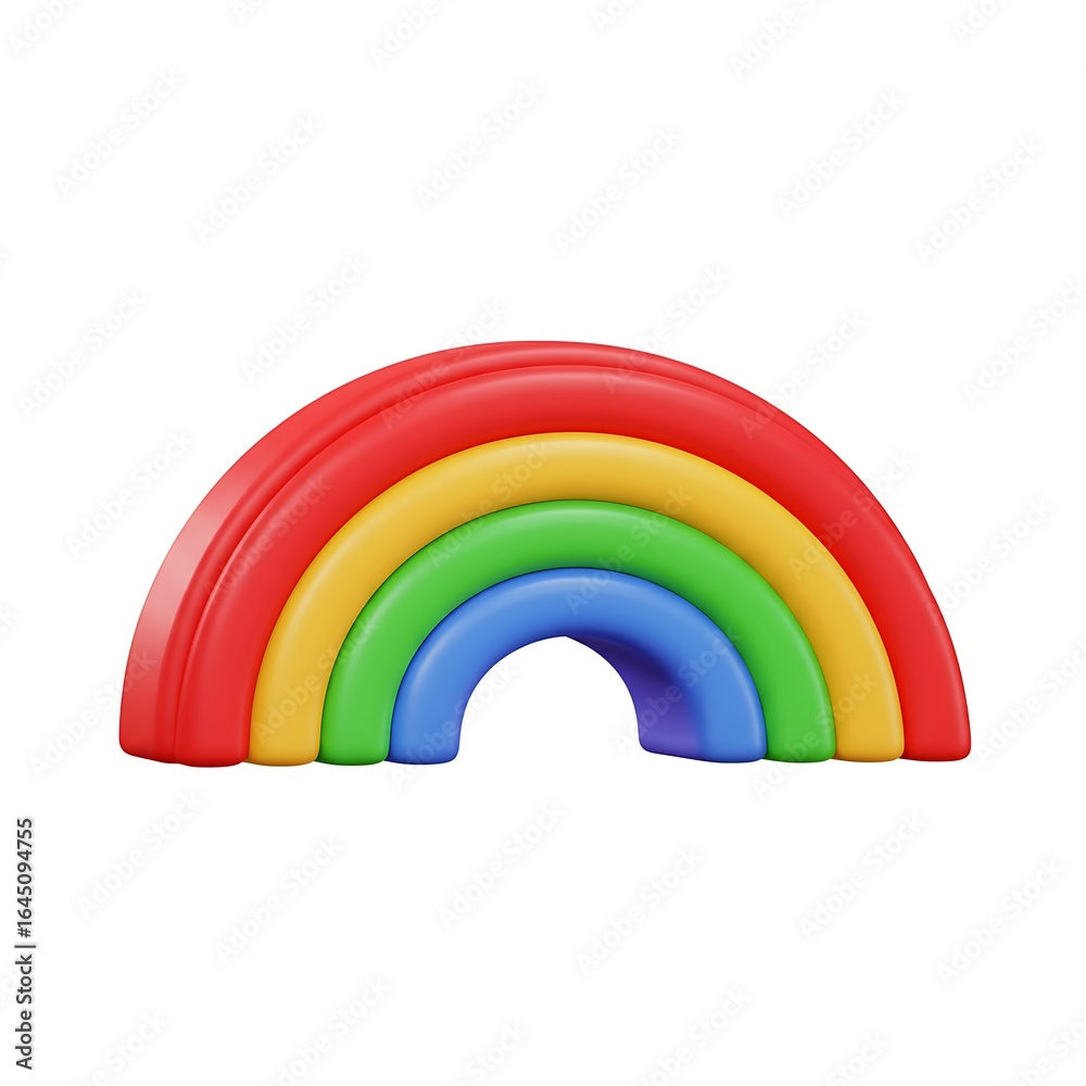 Fototapeta premium 3D rainbow weather cartoon illustration
