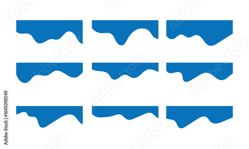 Collection of dividers shape templates. Modern separator header for website and app. Curve lines, wave collection of abstract design element. Abstract divider template vector illustration in eps 10.