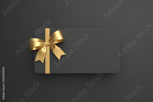 Elegant black gift card with a luxurious gold bow