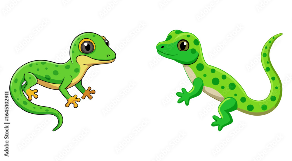 Fototapeta premium Set of gecko vector illustration design