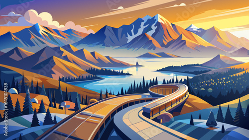 From the Skyline Luge, Queenstown awakens beneath sunrise, with Lake Wakatipu shimmering gold, mountains dusted in light, and winding tracks leading into a breathtaking panorama of New Zealand’s alpin