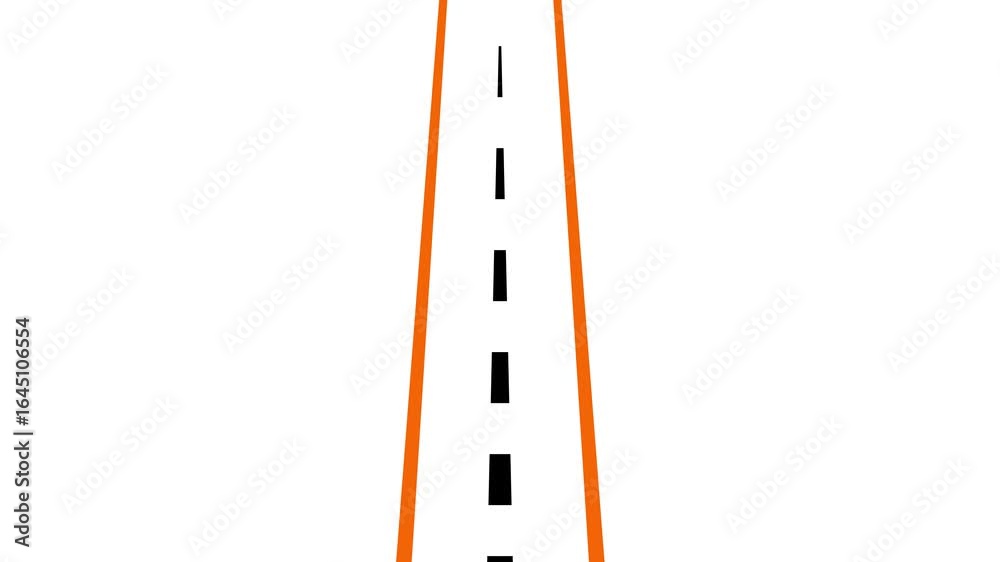 Highway road animation top view with moving lines, road animation ...