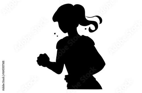 Running Woman Upper Body Silhouette Illustration