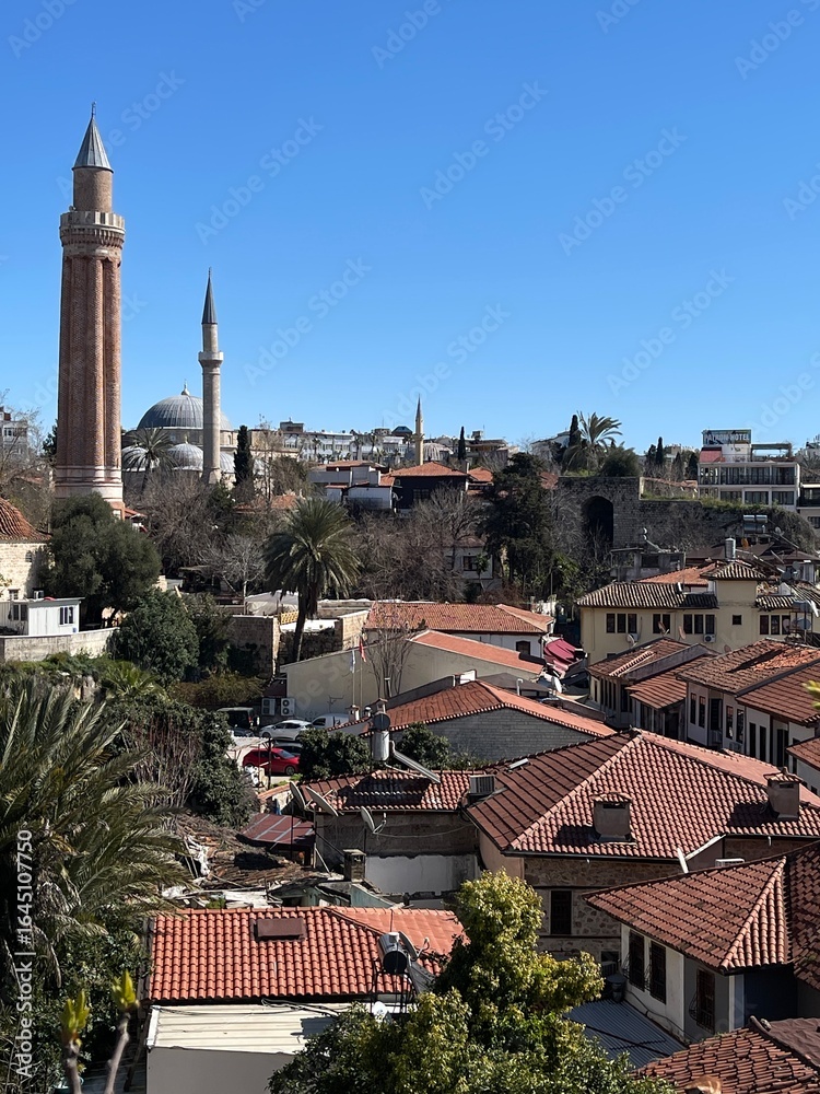 Fototapeta premium top view of the old city of antalya