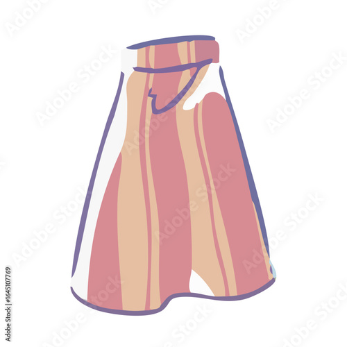 Winter Stripe Pattern Warm Skirt Illustration