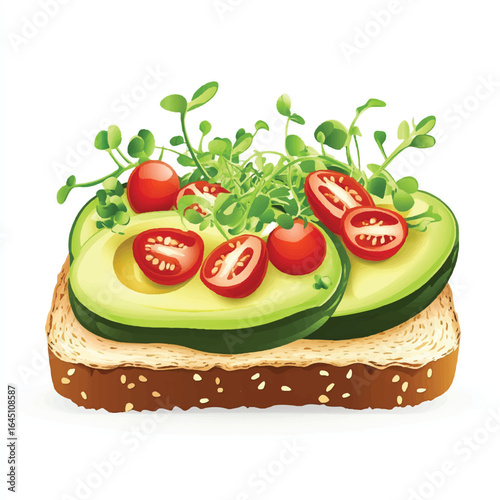 a fresh avocado toast with vegetable