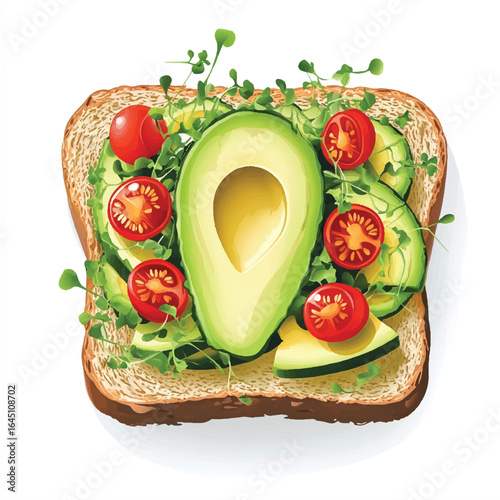 a fresh avocado toast with vegetable