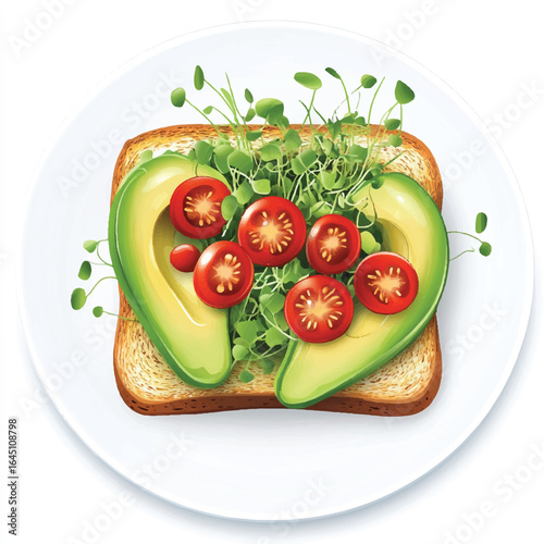 a fresh avocado toast with vegetable
