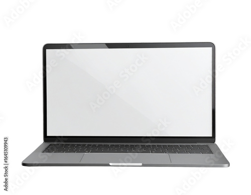  Firefly_Laptop computer on transparent background png file with a transparent blank screen. s