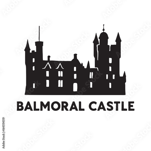 Balmoral Castle Minimal Silhouette Vector