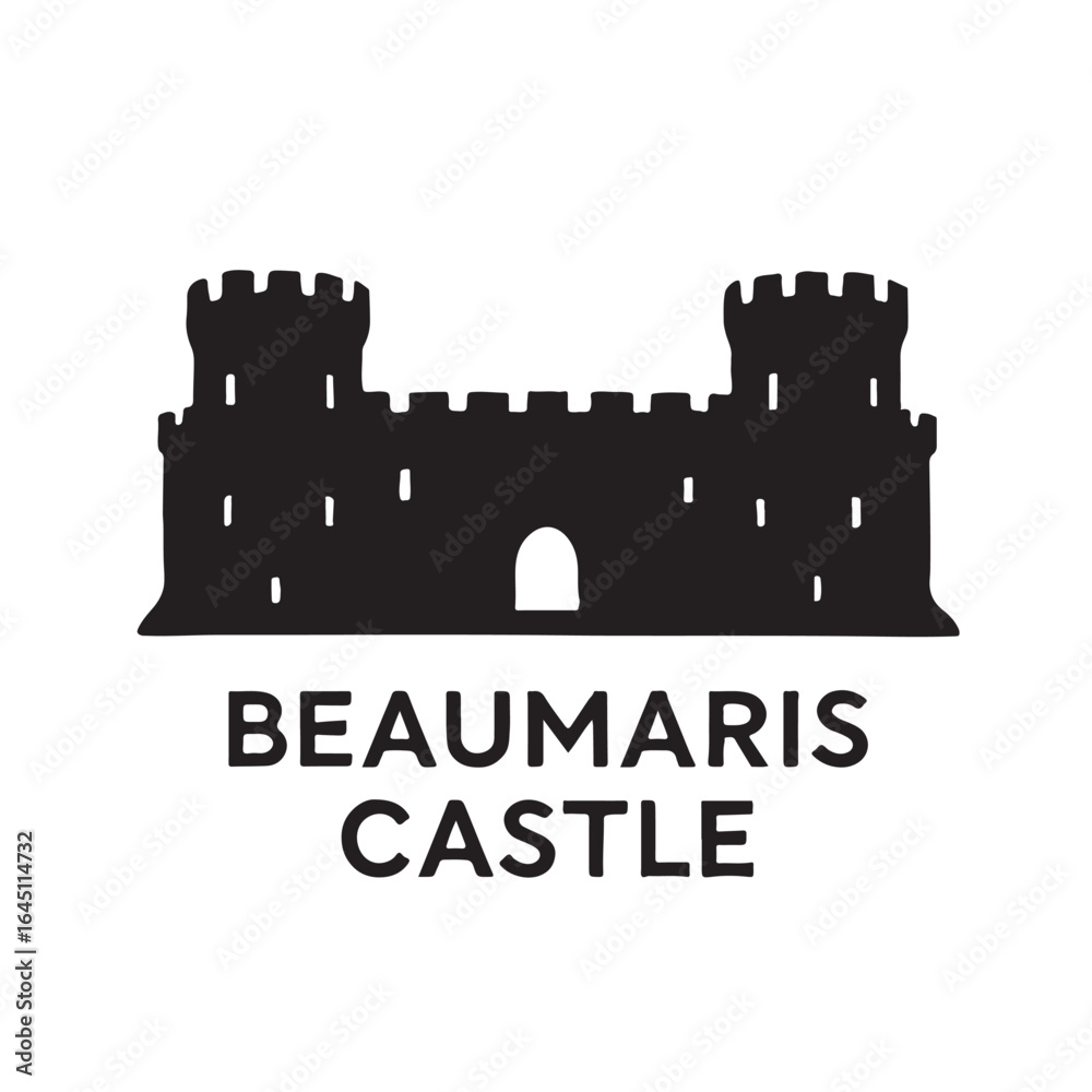 Beaumaris Castle Minimal Silhouette Vector Beaumaris Castle Minimal Silhouette Vector