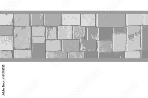 Natural stone path. Pavement. Vector.
