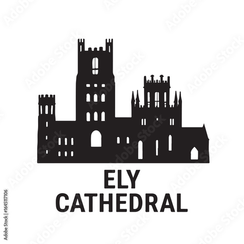 Ely Cathedral Minimal Silhouette Vector