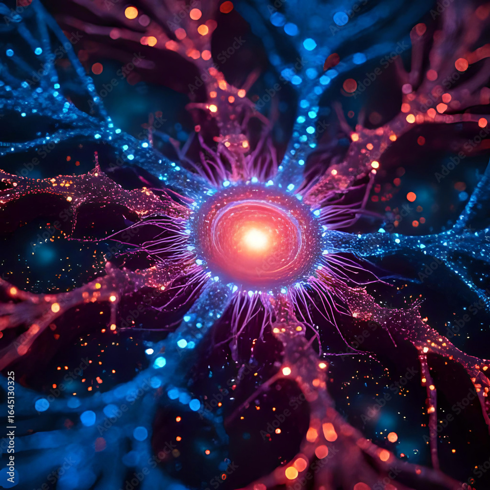 Fototapeta premium Abstract neural network ai artificial intelligence digital art design