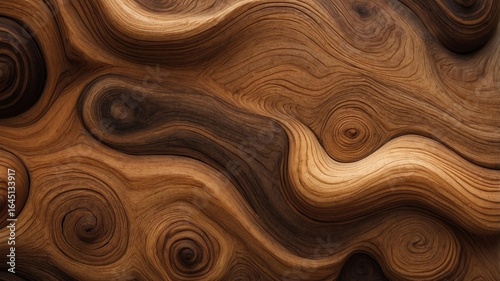 Wallpaper Mural Intricate Wood Grain Pattern: A close-up shot showcases the natural beauty of richly textured wood, highlighting the unique patterns and swirls of the grain. Torontodigital.ca