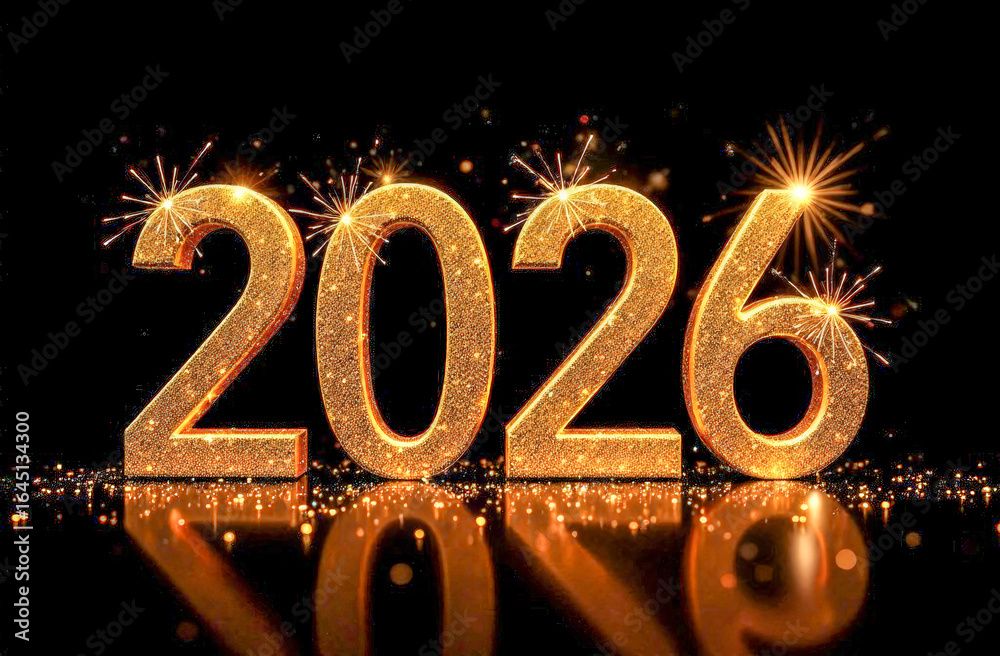 gold numbers 2026 on a black background. New Year's Eve celebration. greeting card gold numbers 2026 on a black background. New Year's Eve celebration. greeting card