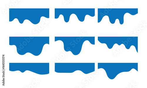 Border shape for website design. Abstract banner header and separator. Drops Separator Effects Collection For Flyer, Poster, App, Banner in eps 10.