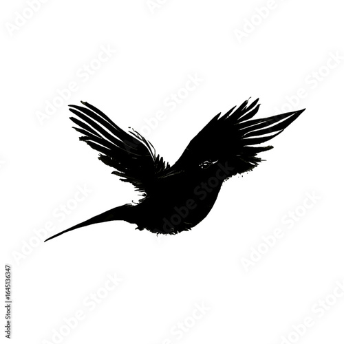 Black silhouette of a bird on white background.