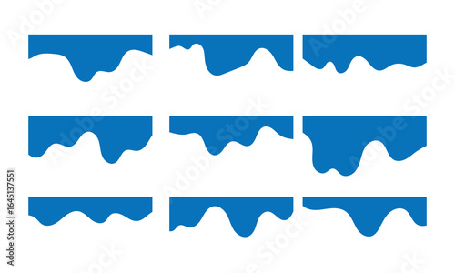 Border shape for website design. Abstract banner header and separator. Drops Separator Effects Collection For Flyer, Poster, App, Banner in eps 10.