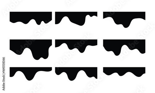 Border shape for website design. Abstract banner header and separator. Drops Separator Effects Collection For Flyer, Poster, App, Banner in eps 10.