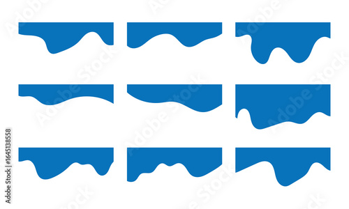 Border shape for website design. Abstract banner header and separator. Drops Separator Effects Collection For Flyer, Poster, App, Banner in eps 10.