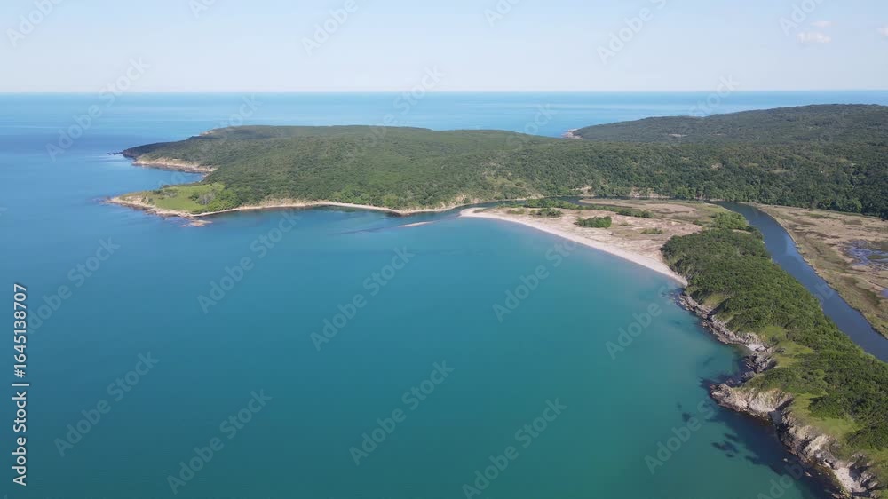 Aerial view of Black Sea Coast neat Arkutino region, Burgas Region, Bulgaria Aerial view of Black Sea Coast neat Arkutino region, Burgas Region, Bulgaria