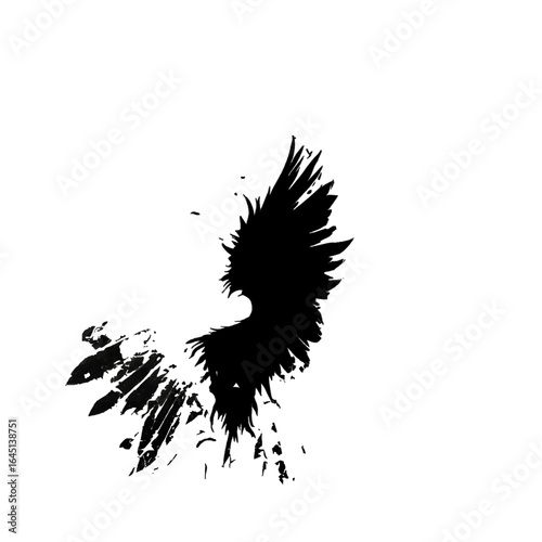 Black silhouette of wings on white background.