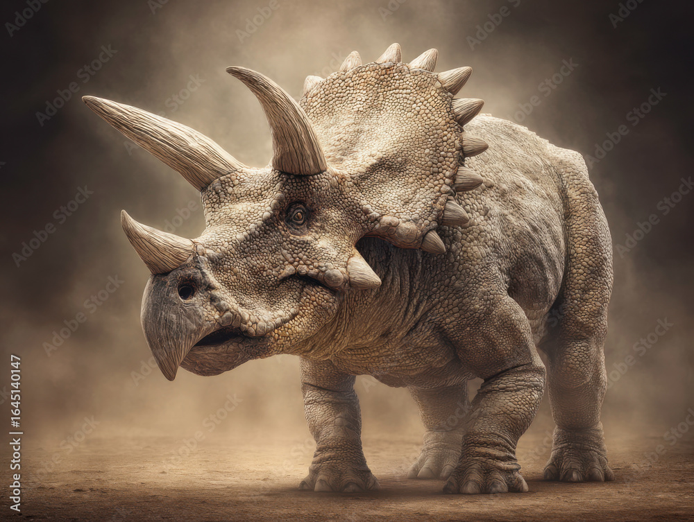 Fototapeta premium Dynamic Shot of a Triceratops