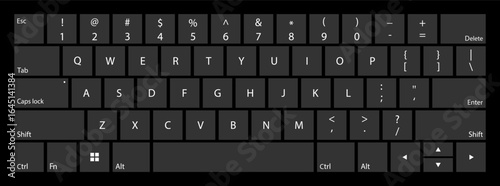 Keyboard with black and dark gray keys - design for a vector editable keypad