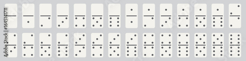 Domino full set - Dominoes bones vector illustration - 28 pieces for game graphic element