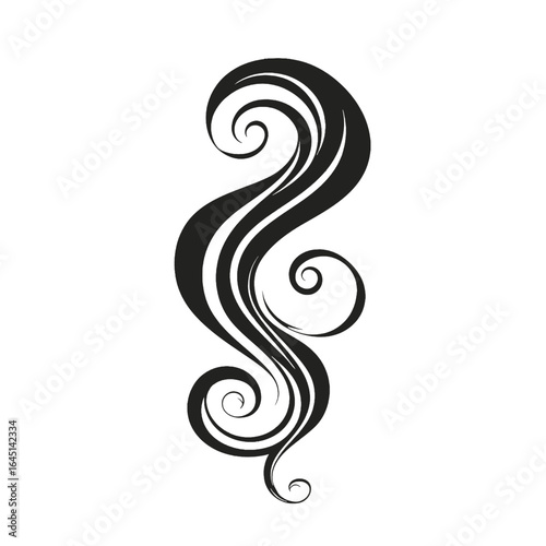 Black silhouette of a tattoo symbol on white background.